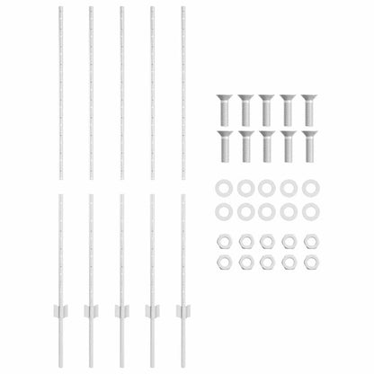 Hekpalen 10 Pcs Zilver 140 Cm Gegalvaniseerd Staal