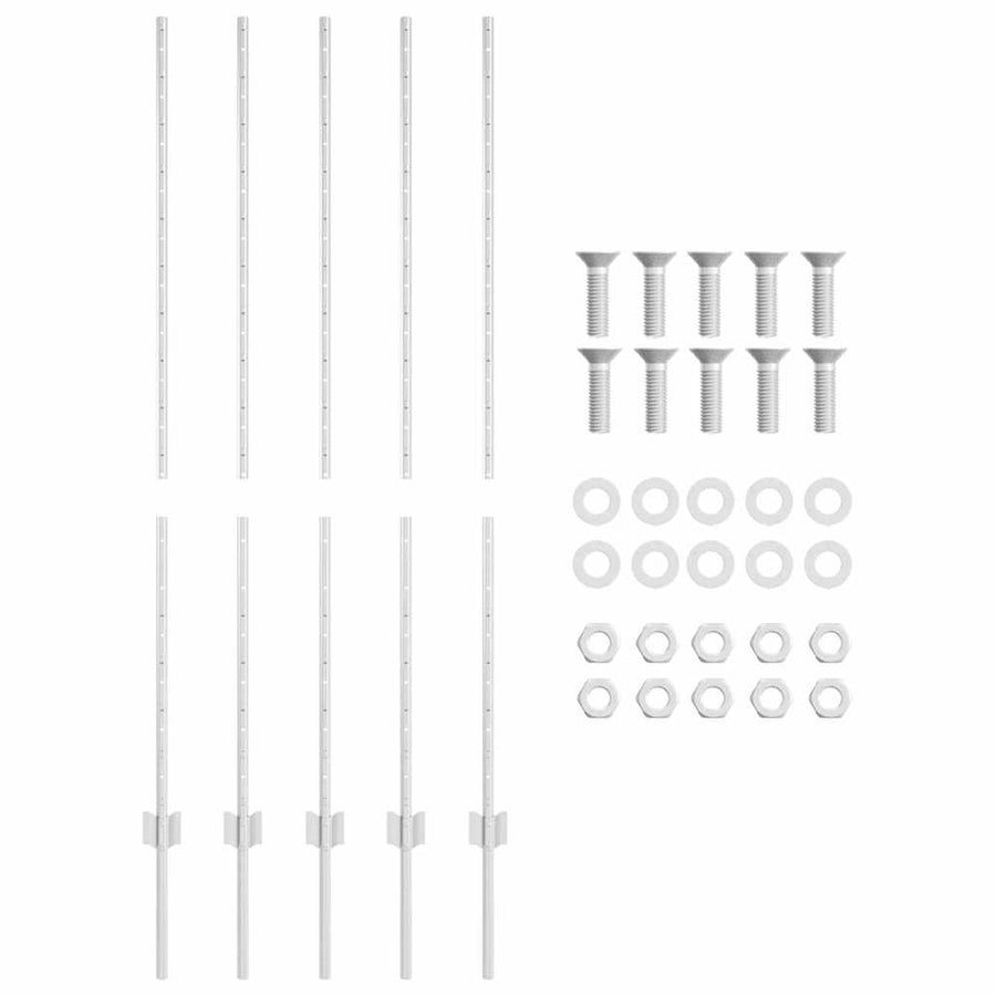 Hekpalen 10 Pcs Zilver 140 Cm Gegalvaniseerd Staal