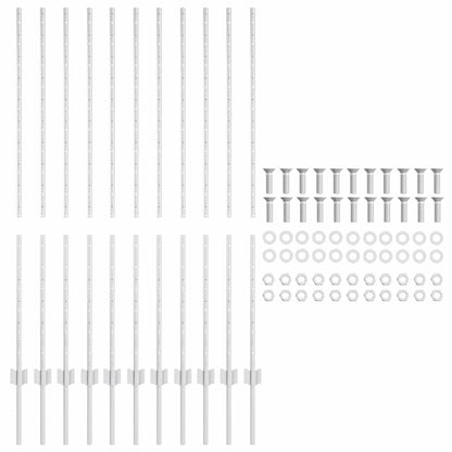 Hekpalen 22 Pcs Zilver 140 Cm Gegalvaniseerd Staal