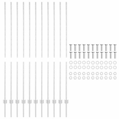 Hekpalen 22 Pcs Zilver 150 Cm Gegalvaniseerd Staal