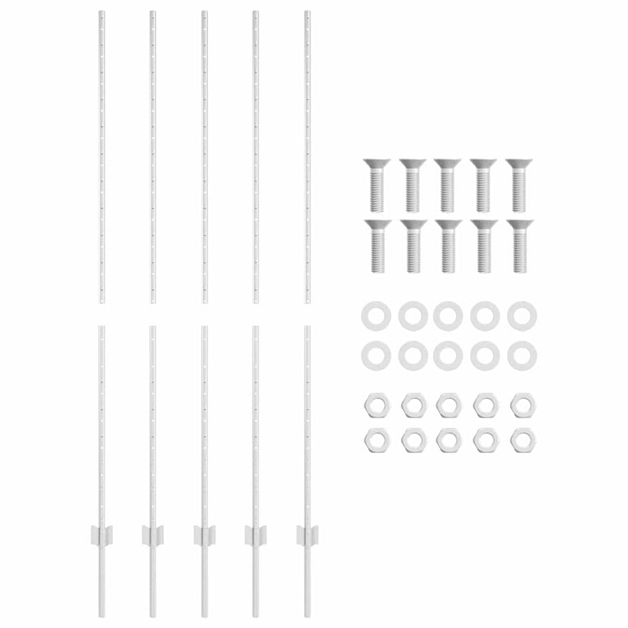 Hekpalen 10 Pcs Zilver 160 Cm Gegalvaniseerd Staal