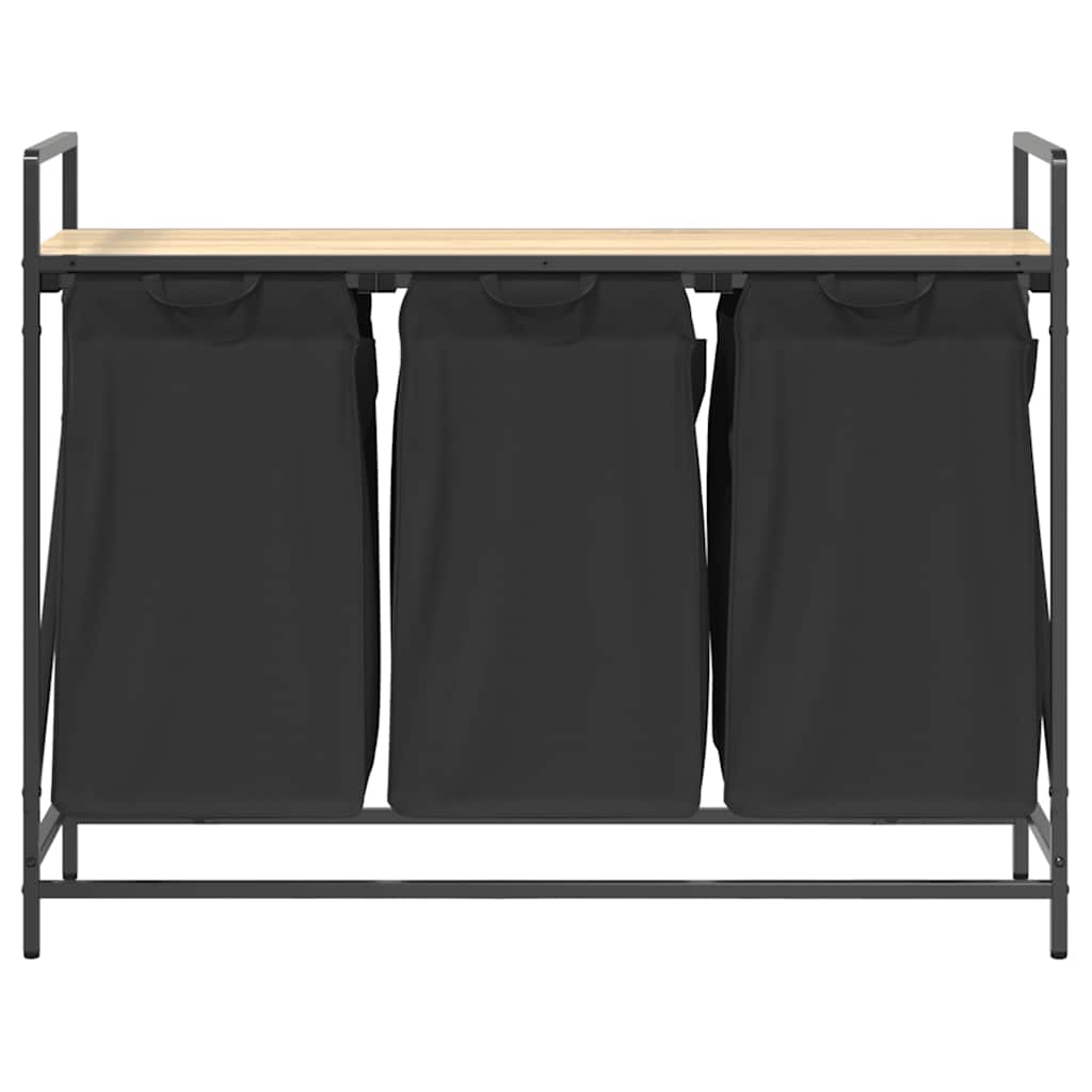Wasmand 3 vakken met plank sonoma eikenkleurig