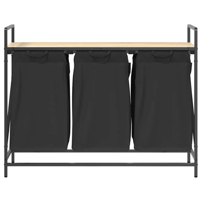 Wasmand 3 vakken met plank sonoma eikenkleurig