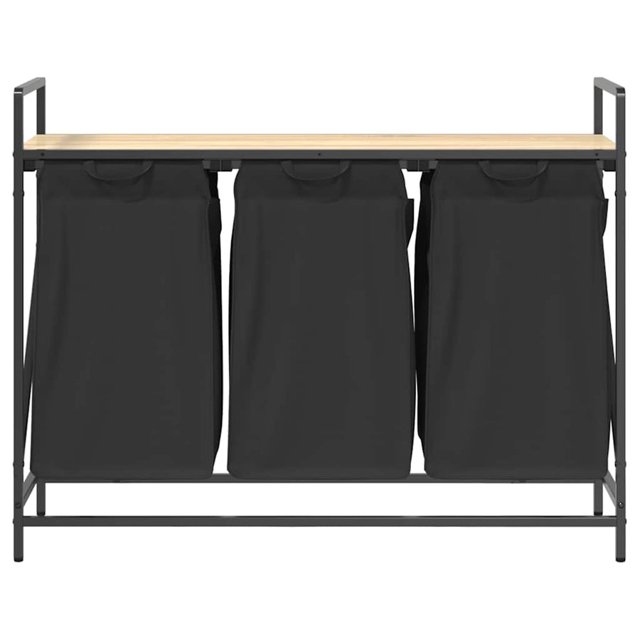 Wasmand 3 vakken met plank sonoma eikenkleurig