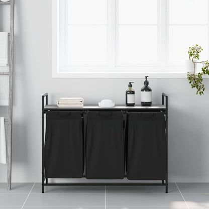 Wasmand 3 vakken met plank grijs sonoma eiken