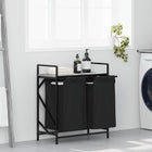 Laundry basket 2 compartments with shelf grey Sonoma oak