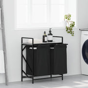 Wasmand 2 vakken met plank grijs sonoma eiken