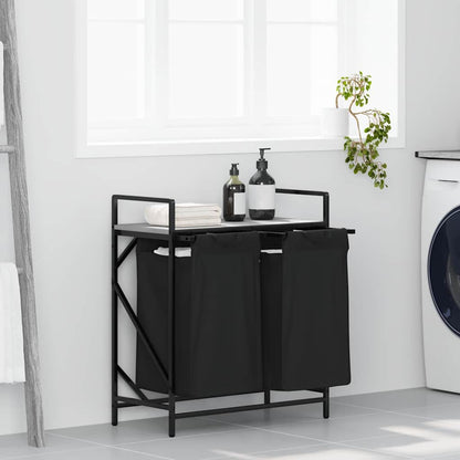 Wasmand 2 vakken met plank grijs sonoma eiken