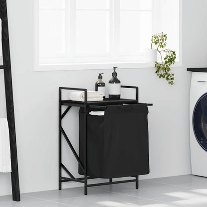 Wasmand 1 vak met plank zwart eikenkleurig