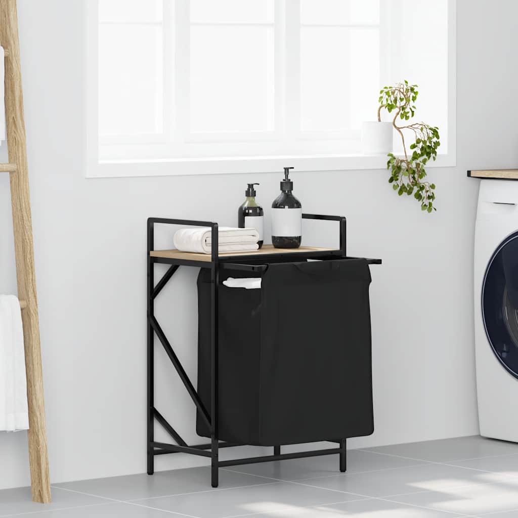 Wasmand 1 vak met plank sonoma eikenkleurig