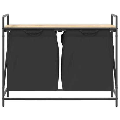 Wasmand 2 vakken met plank sonoma eikenkleurig
