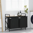Laundry basket with 2 compartments and shelf, Sonoma oak-coloured