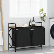 Wasmand 2 vakken met plank Sonoma eiken