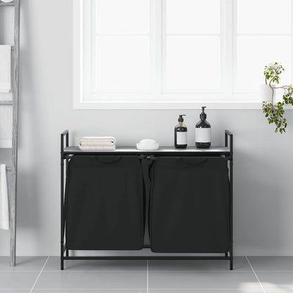Wasmand 2 vakken met plank grijs sonoma eiken