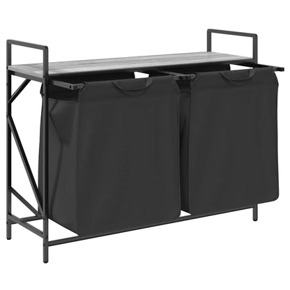 Wasmand 2 vakken met plank grijs sonoma eiken