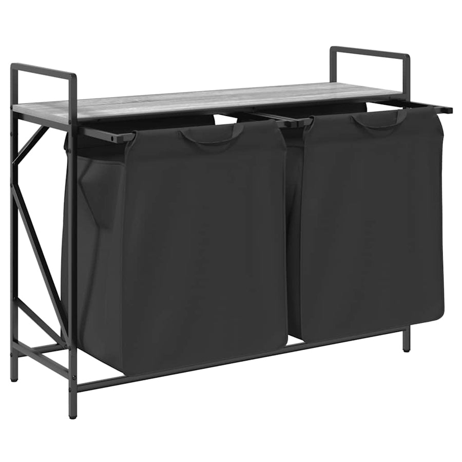 Wasmand 2 vakken met plank grijs sonoma eiken