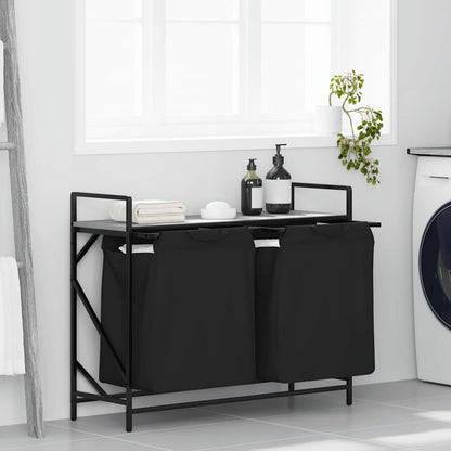 Wasmand 2 vakken met plank grijs sonoma eiken