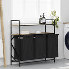Laundry Basket 3 Compartments with Shelves Sonoma Oak-coloured