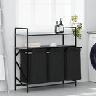 Laundry basket 3 compartments with shelves grey Sonoma oak