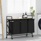 Laundry Basket 3 Compartments with Shelves Sonoma Oak-coloured