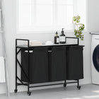 Laundry basket 3 compartments with shelves grey Sonoma oak