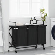 Wasmand 3 vakken grijs sonoma eiken met plank