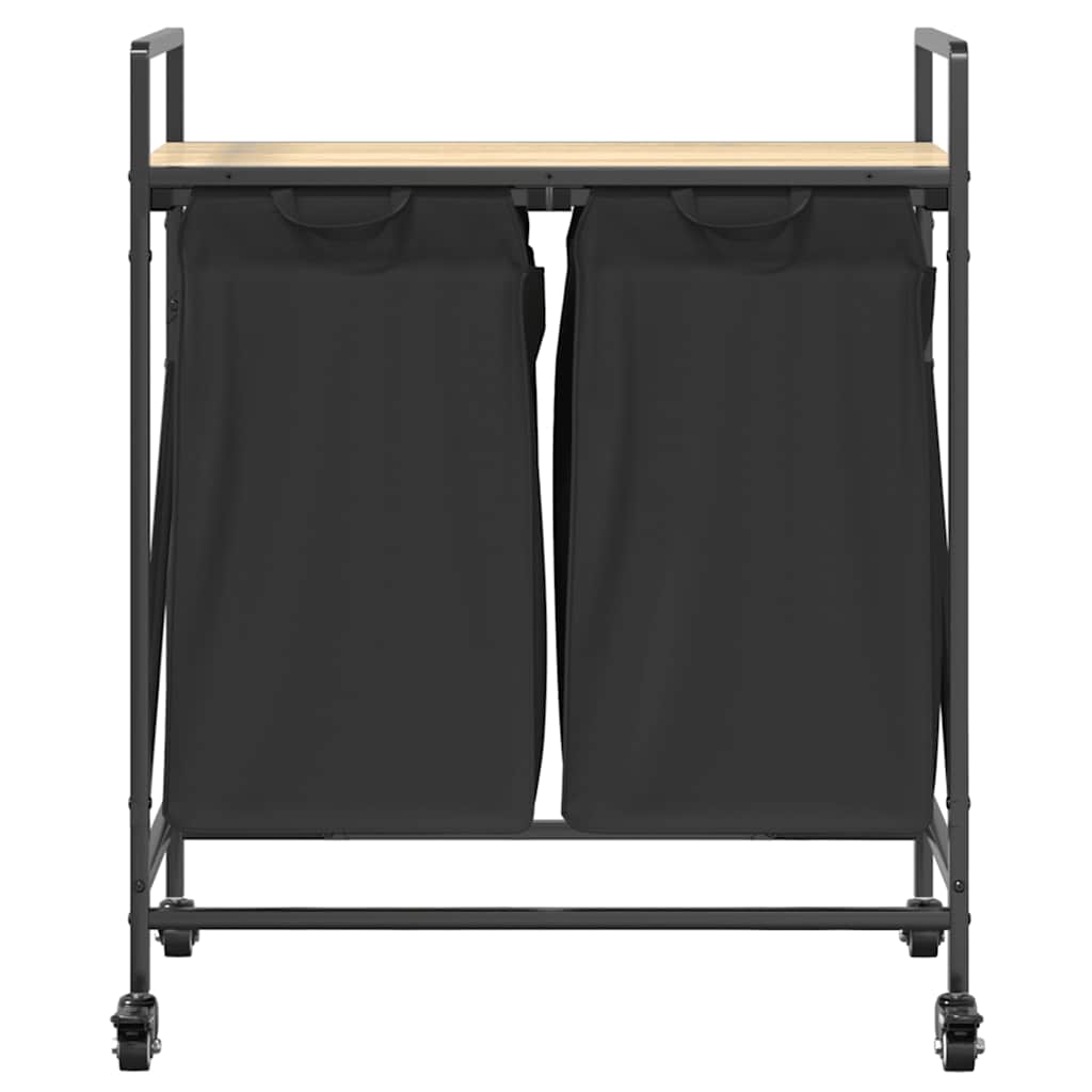 Wasmand 2 vakken met planken sonoma eikenkleurig