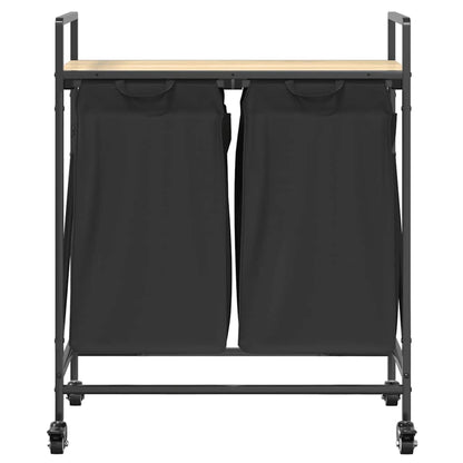 Wasmand 2 vakken met planken sonoma eikenkleurig