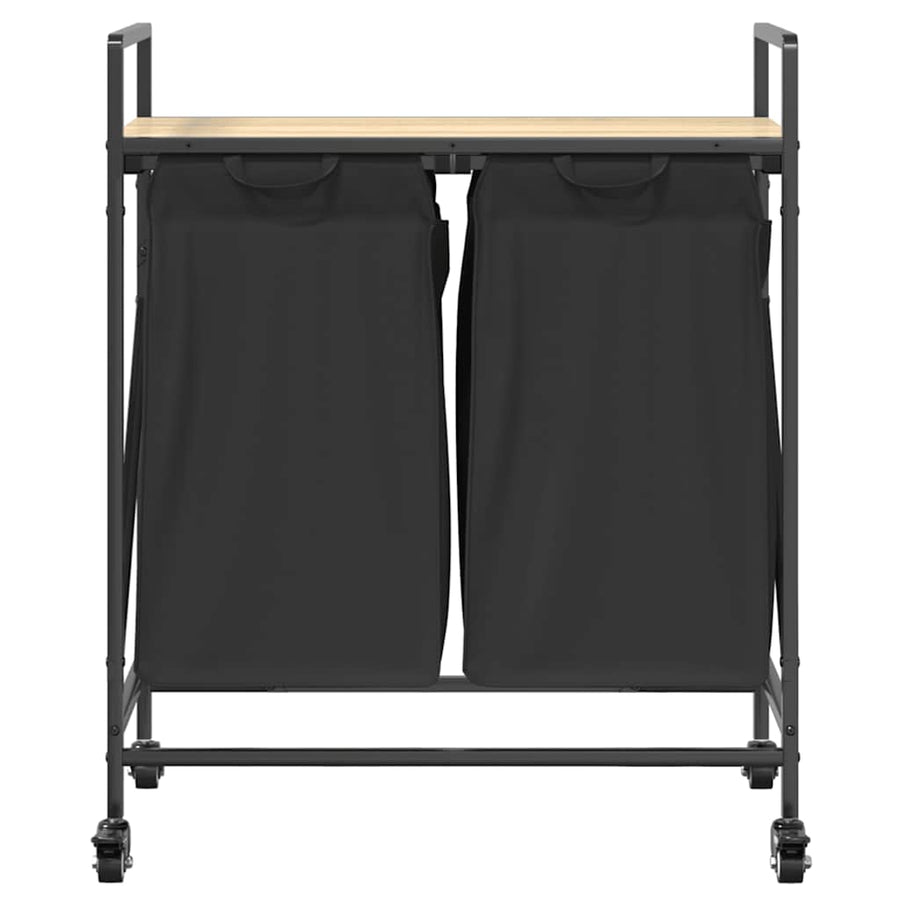 Wasmand 2 vakken met planken sonoma eikenkleurig