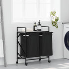 Laundry basket 2 compartments with shelves grey Sonoma oak