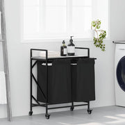 Wasmand 2 vakken met plank grijs sonoma eiken