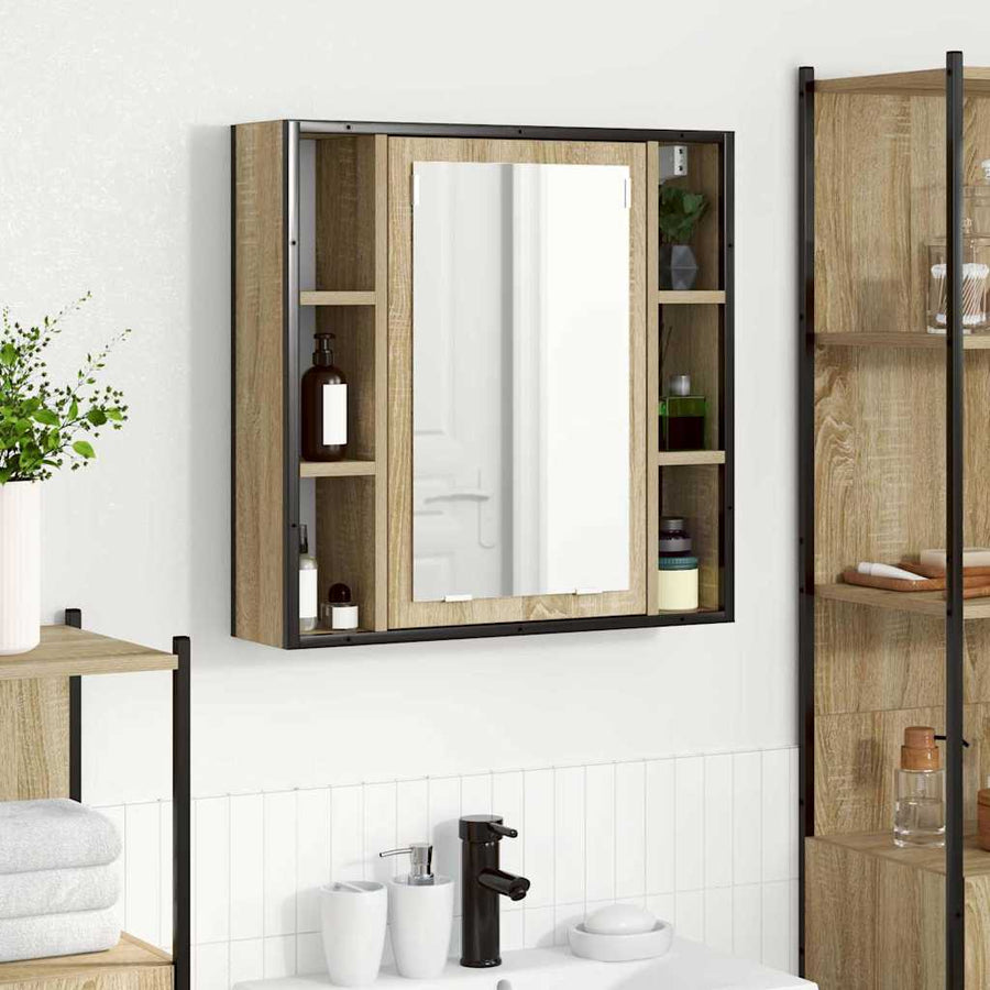 Spiegelkast met plank Sonoma Eiken 60 x 16 x 60 cm Bewerkt hout
