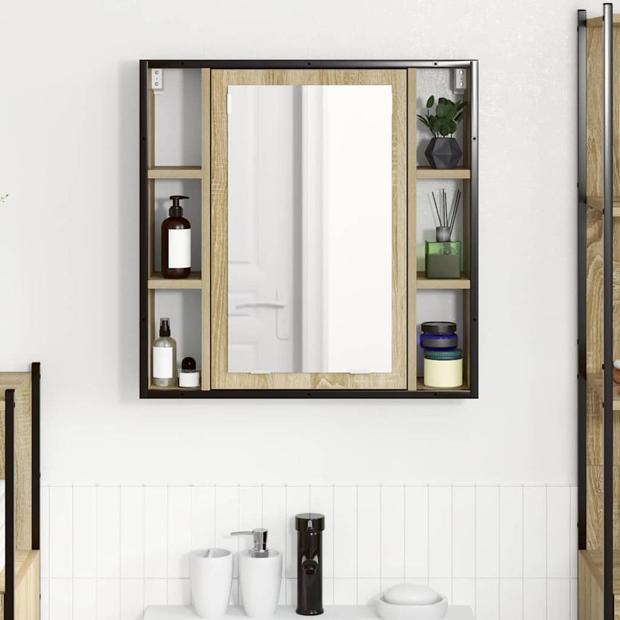 Spiegelkast met plank Sonoma Eiken 60 x 16 x 60 cm Bewerkt hout