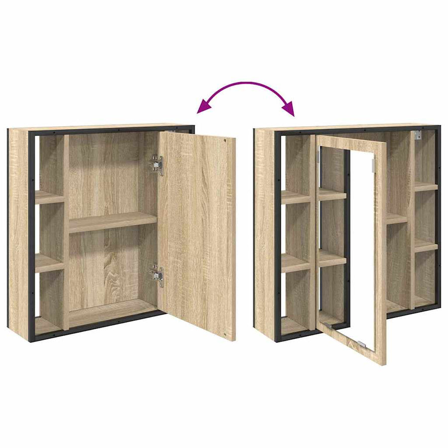 Spiegelkast met plank Sonoma Eiken 60 x 16 x 60 cm Bewerkt hout