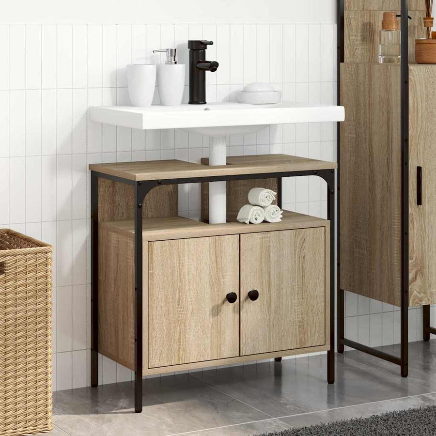 Badkamer Kast met opslag Beige 60 x 30 x 60 cm Bewerkt hout