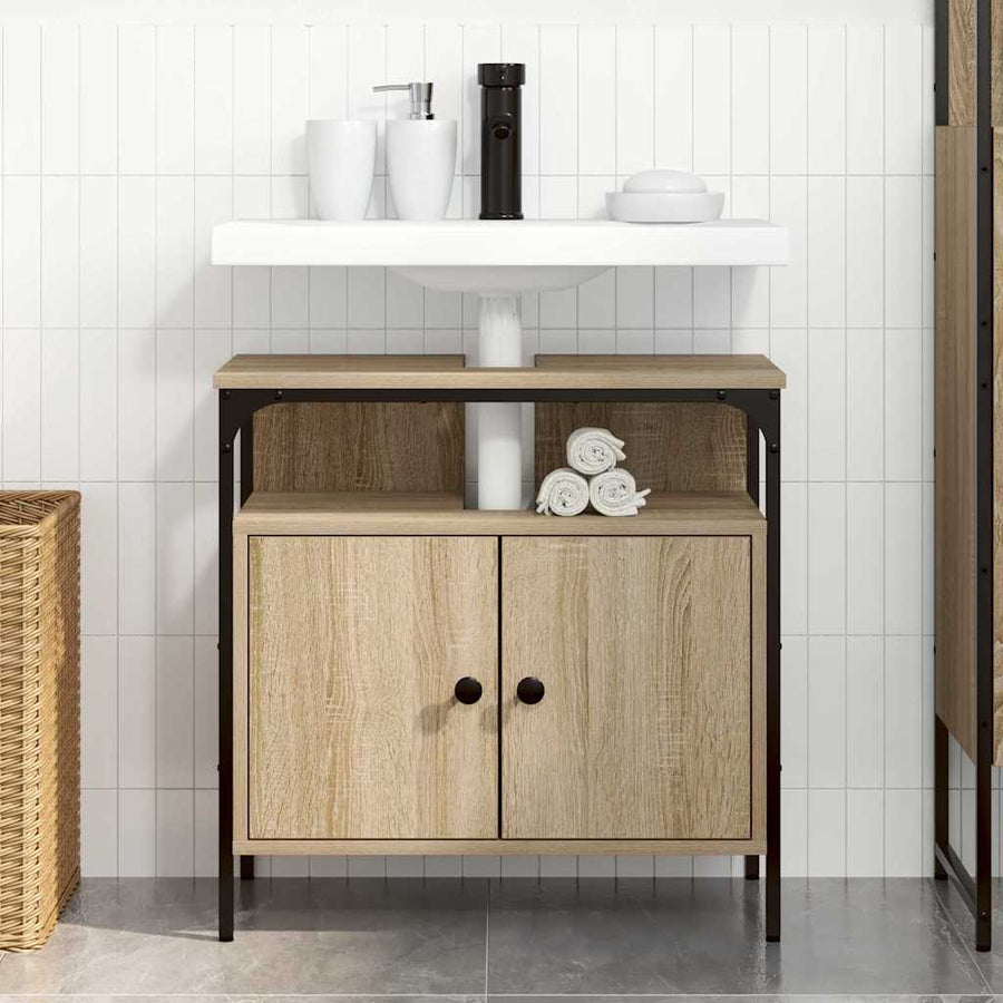 Badkamer Kast met opslag Beige 60 x 30 x 60 cm Bewerkt hout