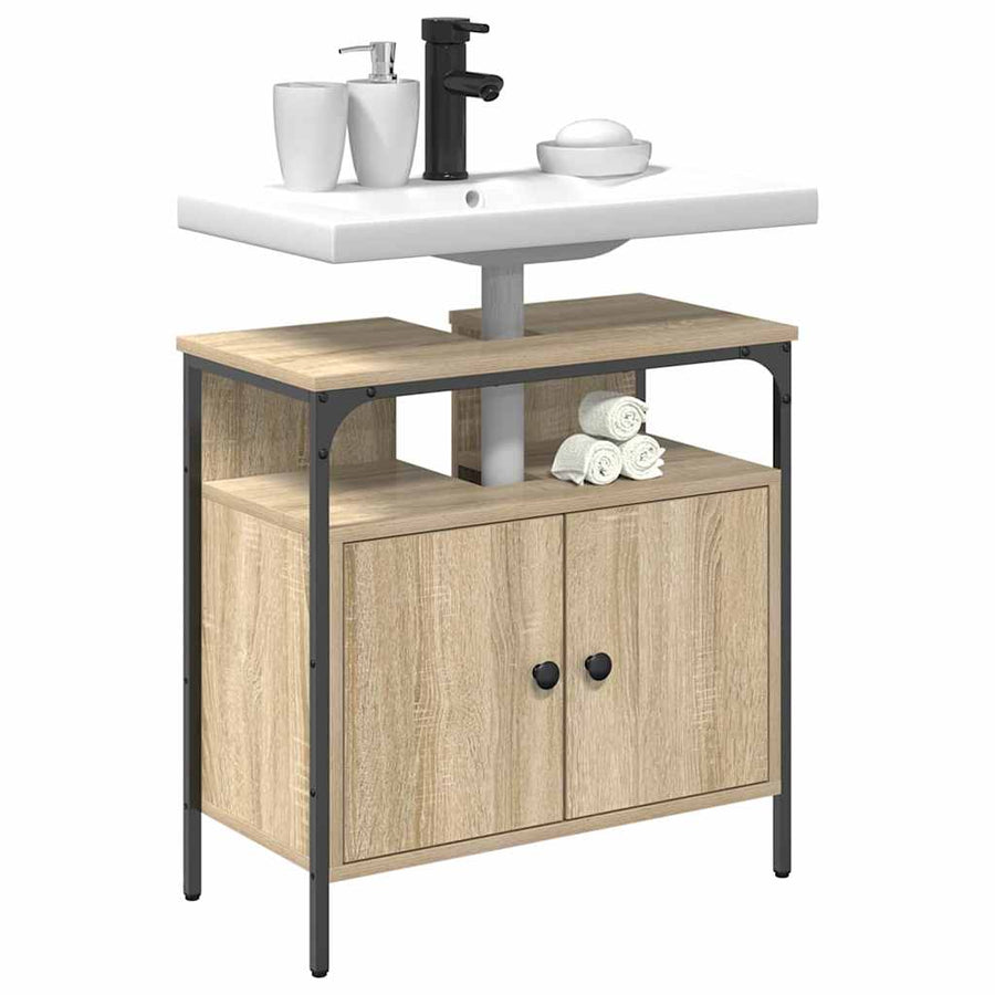 Badkamer Kast met opslag Beige 60 x 30 x 60 cm Bewerkt hout