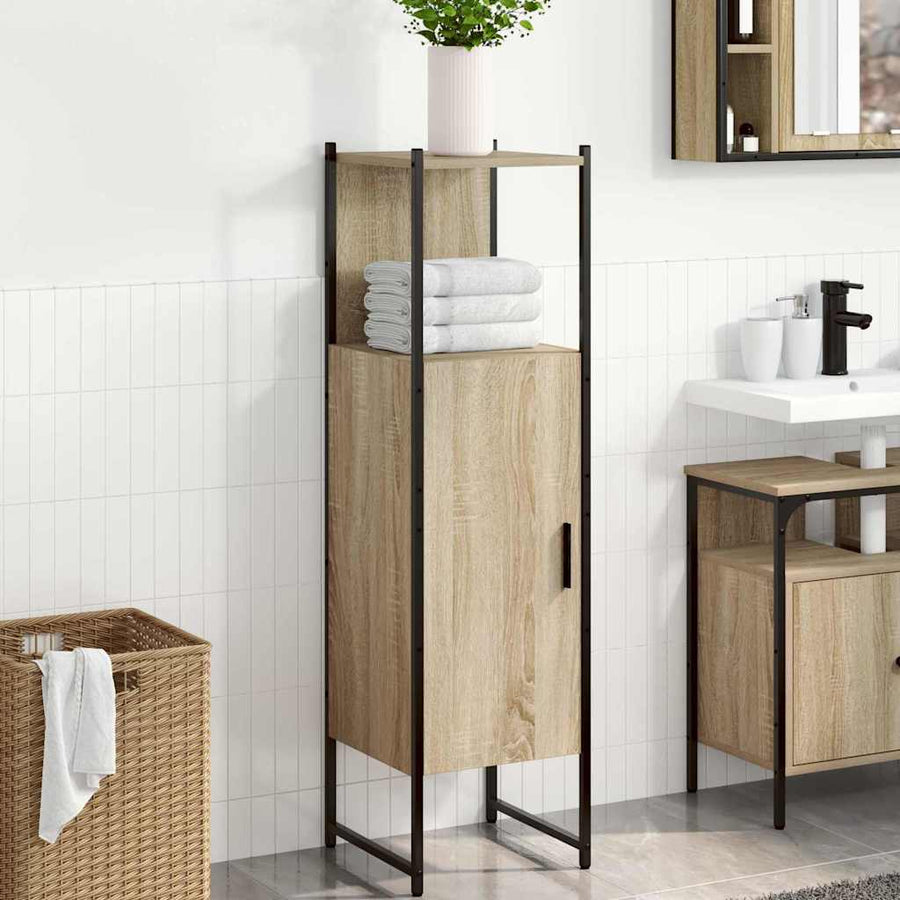 Badkamer Kast met plank Beige 33 x 33 x 120,5 cm Bewerkt hout