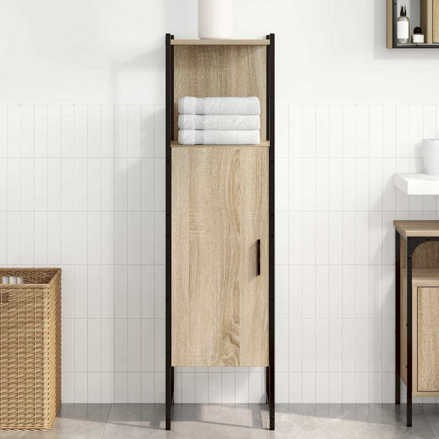 Badkamer Kast met plank Beige 33 x 33 x 120,5 cm Bewerkt hout