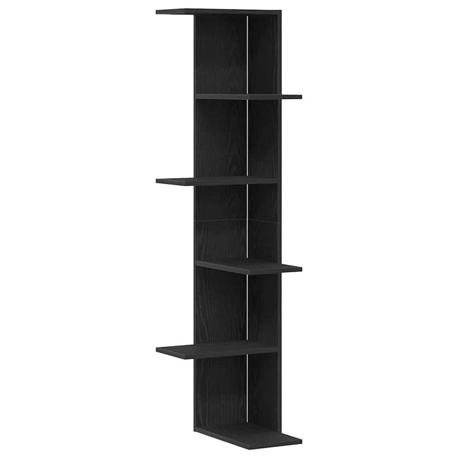 Wandhoekplank met plank Zwart Eiken 36.5 x 36.5 x 140 cm