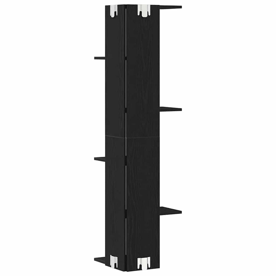 Wandhoekplank met plank Zwart Eiken 36.5 x 36.5 x 140 cm
