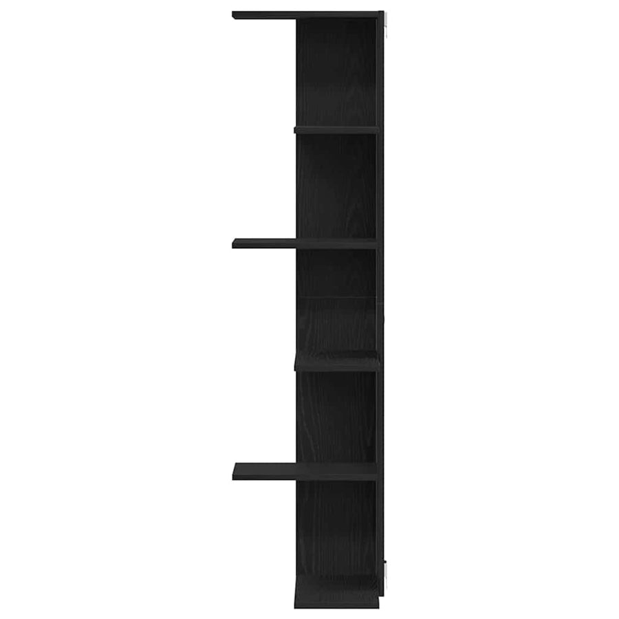 Wandhoekplank met plank Zwart Eiken 36.5 x 36.5 x 140 cm