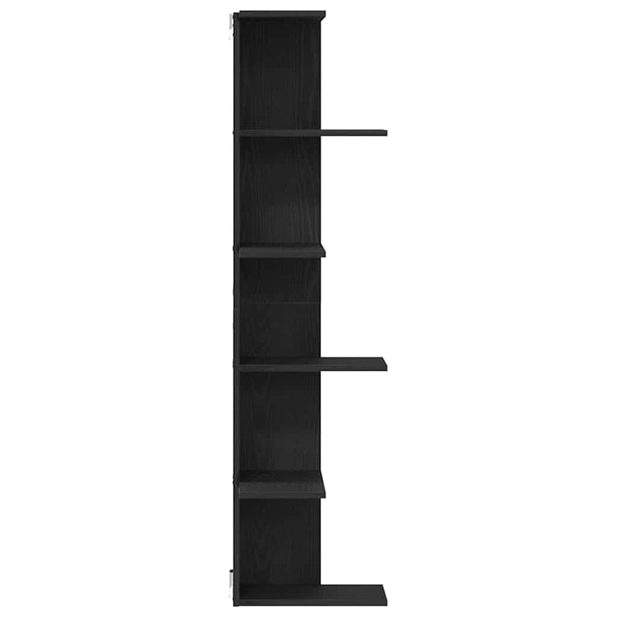 Wandhoekplank met plank Zwart Eiken 36.5 x 36.5 x 140 cm