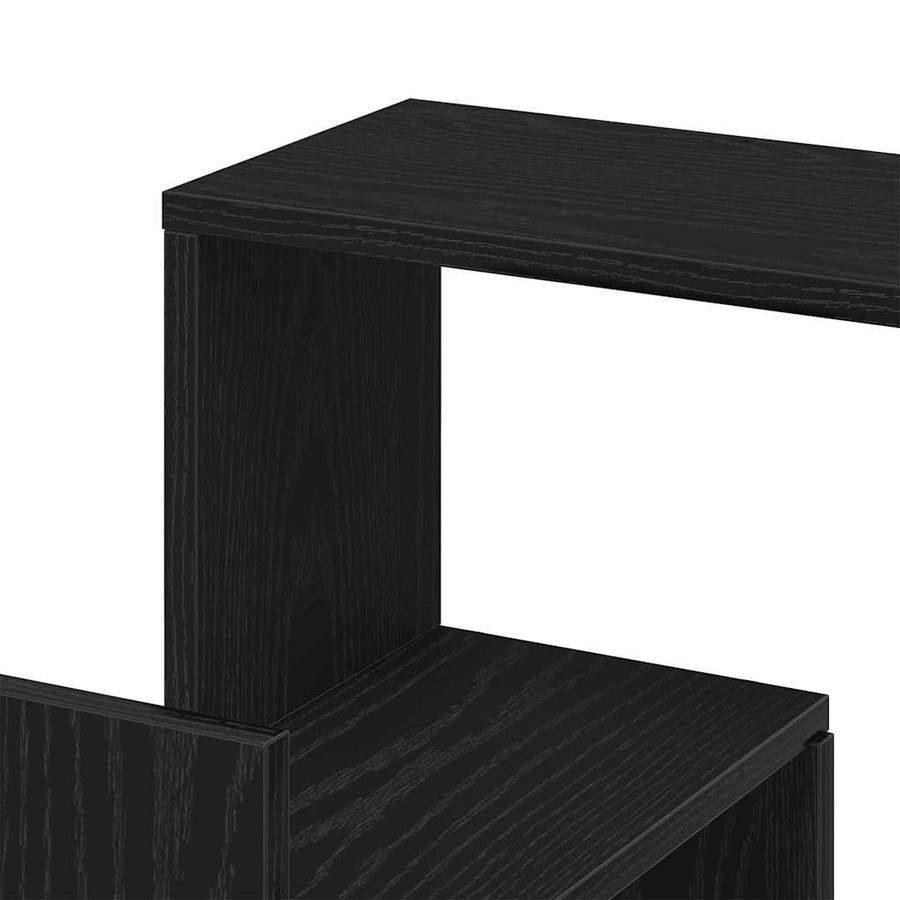 Wandhoekplank met plank met opslag Zwart Eiken 45 x 45 x 147 cm