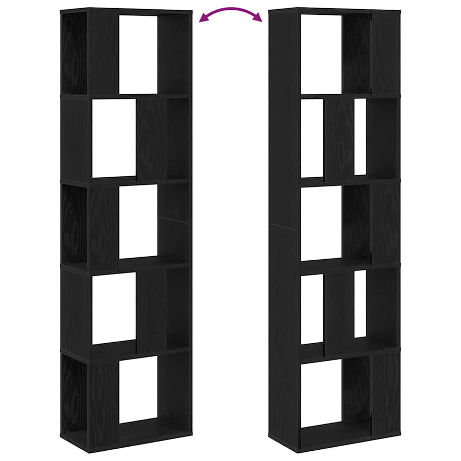 Boekenkast Zwart Eiken 45 x 23,5 x 162,5 cm