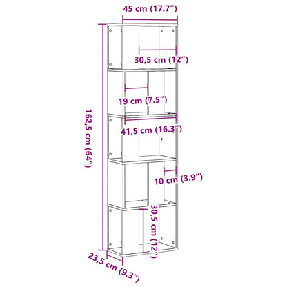 Boekenkast Zwart Eiken 45 x 23,5 x 162,5 cm