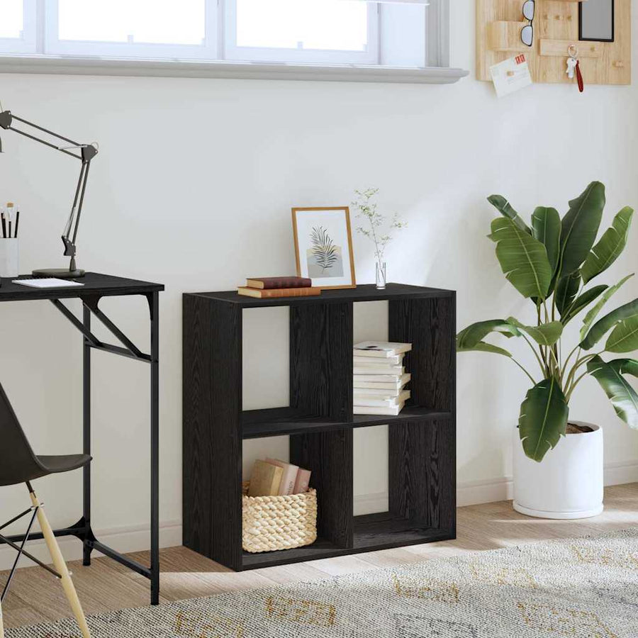 Boekenkast Zwart eiken 68,5 x 32 x 68,5 cm Bewerkt hout