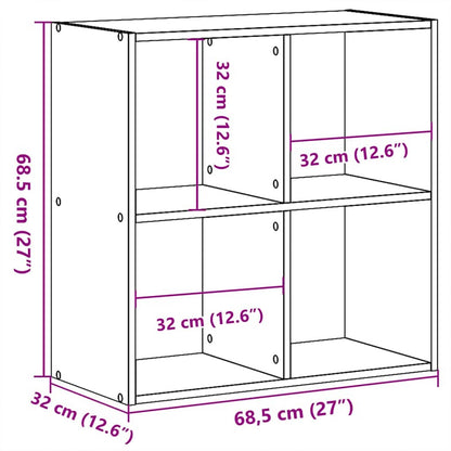 Boekenkast Zwart eiken 68,5 x 32 x 68,5 cm Bewerkt hout