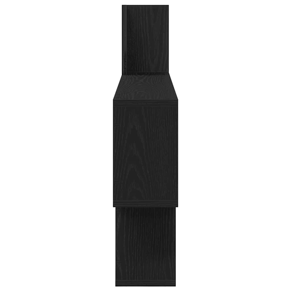 Wandplank Zwart Eiken 100x15x70 cm Bewerkt Hout
