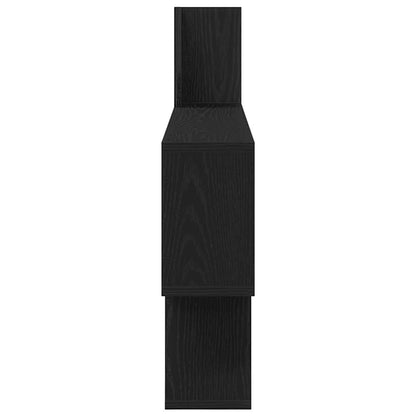 Wandplank Zwart Eiken 100x15x70 cm Bewerkt Hout
